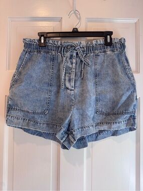 Rails Faded Indigo Denim Shorts Drawstring Waist Size L